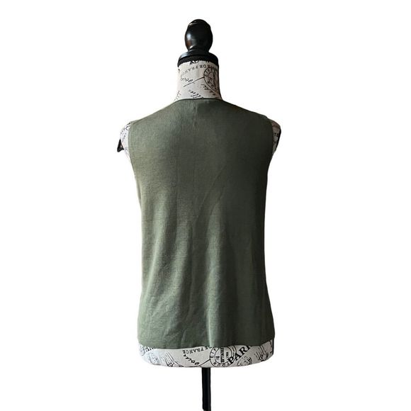 Eileen Fisher Silk Blend Womens Ribbed Stretch Jersey Knit Tank Blouse Green S - Picture 4 of 8